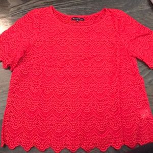 Madewell red lace top
